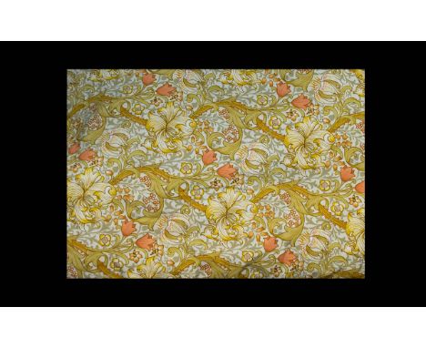 One Lined Curtain full length cotton black out lined curtains in Golden Lily pattern, by William Morris. Taped top good condi