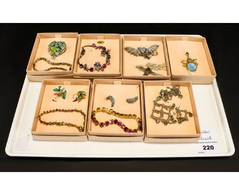 An Excellent Collection of Kirks Folly Stone Set Costume Jewellery 7 boxes in total containing 12 pieces of Kirks Folly jewel