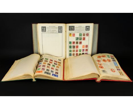 Three Stamp Books comprising an assortment of stamps from around the world, The Commonwealth and GB.