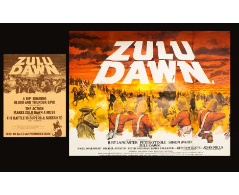 Cinema Interest - Peter O'Toole Original 1979 Large Sheet Poster (Quad) For The Film 'Zulu Dawn' Along With Original Ad-Sales