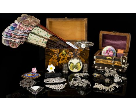 A Good Collection Of Antique And Vintage Silver And Costume Jewellery Approximately 20 items in total to include, silver Art 