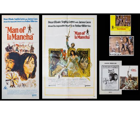 Cinema Interest - Peter O'Toole Original 1972 Large Sheet Poster For The Film Man of La Mancha, Along With Several Original P