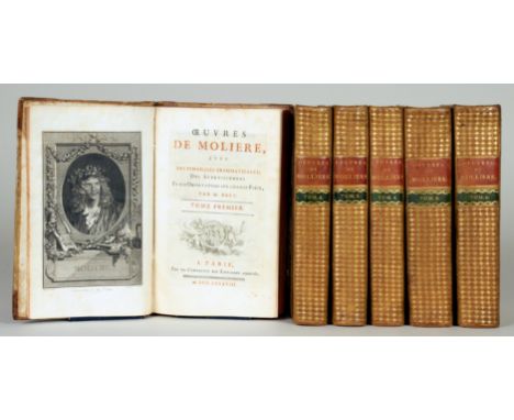 [Jean-Baptiste Poquelin] Molière. Œuvres avec des remarques grammaticales; des avertissemens et des observations sur chaque P