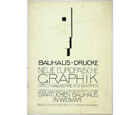 Bauhaus - Bauhaus-Drucke Neue Europäische Graphik. Originalwerke in 5 Mappen. Werbebroschüre mit Titellithographie nach Oskar