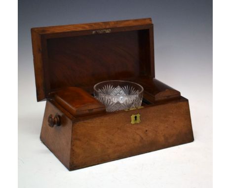 Victorian mahogany sarcophagus shaped tea caddy   Condition: 