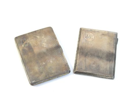 Two engine turned cigarette cases, Chester 1935 and Birmingham 1923, 9.7ozt 