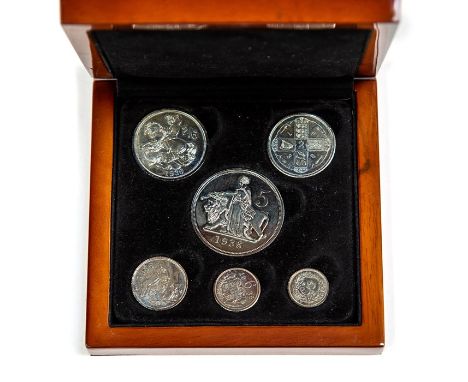 Edward VIII new strike pattern set; A six coin set of Crowns; Half Crown (reverse George and The Dragon); Florin (reverse Cru