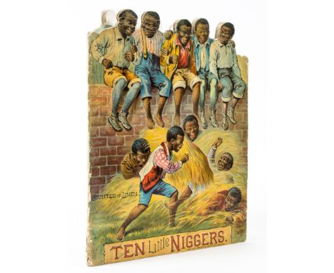 Ten Little Niggers,  first edition,  12 chromolithograph full page illustrations and covers mounted on linen, text in verse a