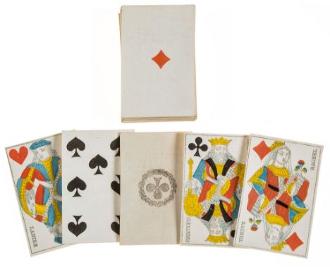 [Standard Paris pattern, double ended],  52 playing cards (complete), plain backs, very slight finger-soiling, otherwise exce