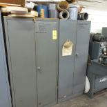 Qty 3 Gray Two Door Cabinets and Constance
