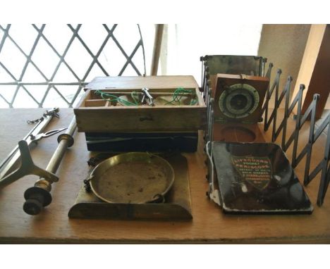 A Lifeguard pocket periscope, Patent No 163/15 together with a compass set within a timber case stamped Francis Mfg Co No 401
