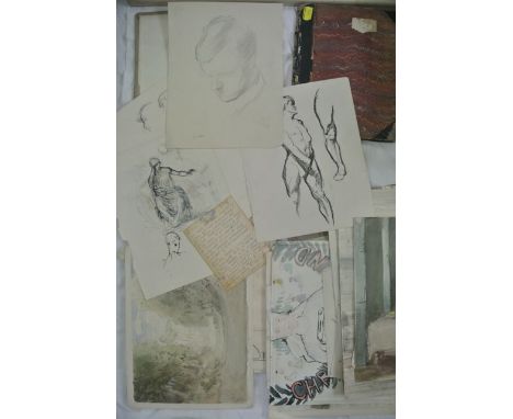 An interesting collection of pictures, sketch books and ephemera relating to the family of Roger Hilton including sketch book