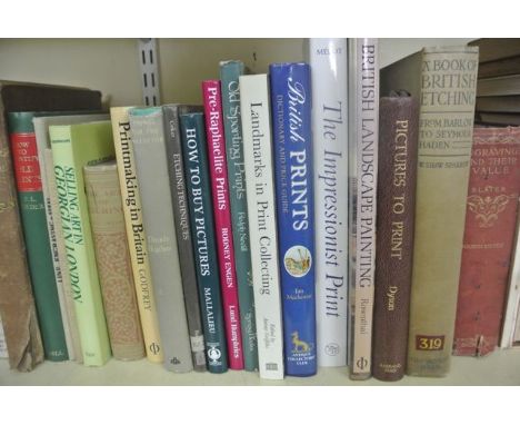 Approximately fifty volumes, all art related, principally books on etchings, engravings, prints, lithography, mezzotints, pri