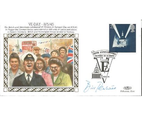 Bill Pertwee Dads Army signed 1995 Benham VE day single stamp FDC. Good Condition. All signed items come with our certificate