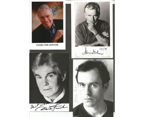 TV/Film signed collection.  20+ photos mainly 6x4 colour and b/w.  Some of signatures included are Charlton Heston, Ian Holm,