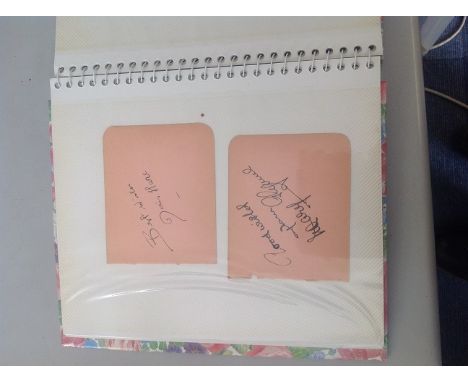 Vintage entertainment autograph collection in scrapbook.  40 signatures. Includes Gracie Fields, Cicely Courtridge, Evelyn La