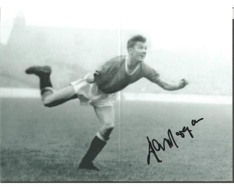 Football Kenny Morgans 8x6 signed B/W photo playing for Manchester United. Kenneth Godfrey Morgans (16 March 1939 - 18 Novemb