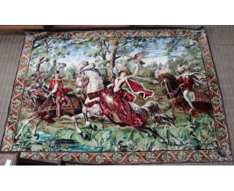 Machine tapestry wall hanging &amp; a collection of First Day Cover stamps