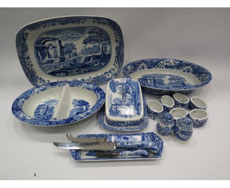 16 Pieces of Spode Blue Italian dinnerware items.