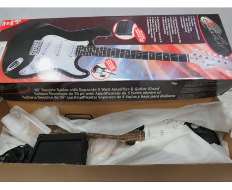 Power play 39" electric guitar with amp and stand in original box, very light if any use.