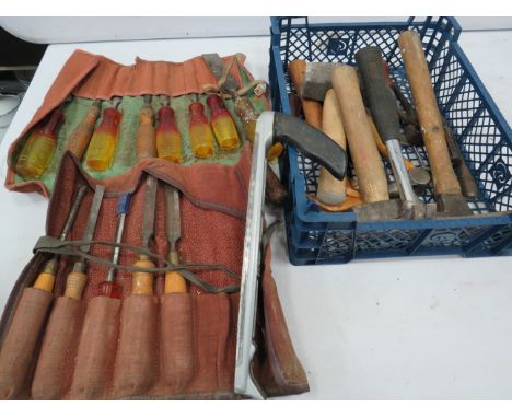Selection of various tools and chisels including some by Marples.