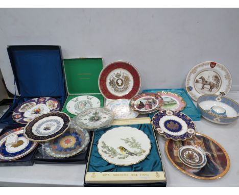 Large selection of limited edition collectors plates Royal Doulton, Royal Crown Derby, Spode etc.