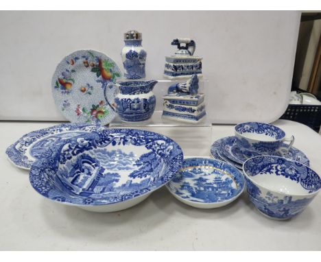 Mixed ceramics lot to include 8 pieces of Spode blue Italian.