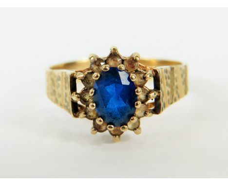 9ct Yellow Gold ring set with fancy gemstones.   Fingers size 'N-5' to 'O'     2.5g