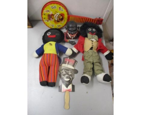 Vintage toys to include Gollies, a Chad Valley guitar and an articulated money box 