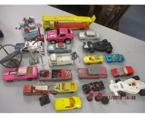 Vintage and retro Diecast vehicles to include a Corgi Austin A60, a Lesney Firebird, Dinky cars, a Corgi Batmobile A/F, two S