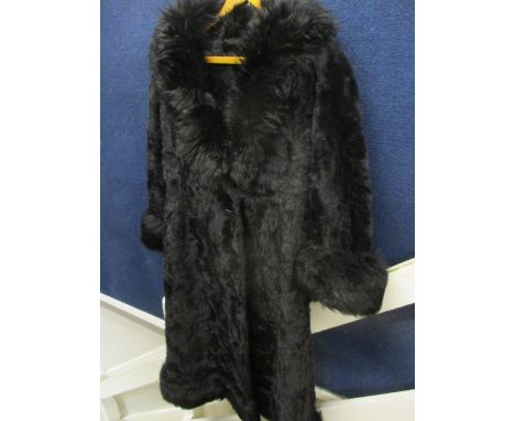 A vintage black faux fur ladies' coat 