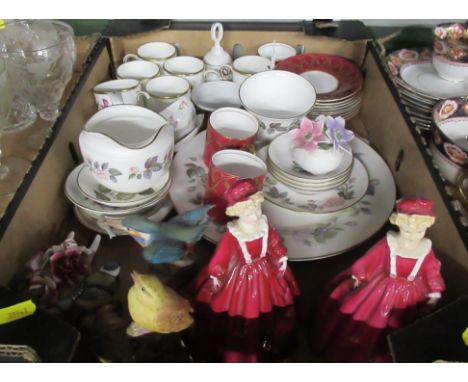 A box of assorted china to include Royal Worcester
