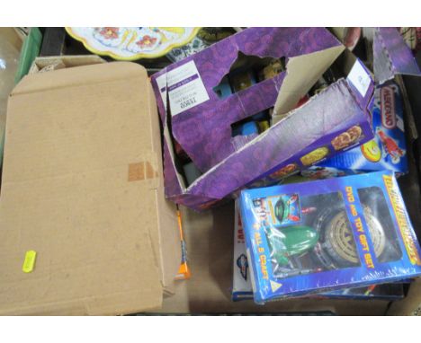 A box of Thunderbirds and other toys including Action Man, Barbie
