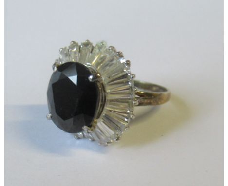 A silver and cubic zirconia dress ring&nbsp;