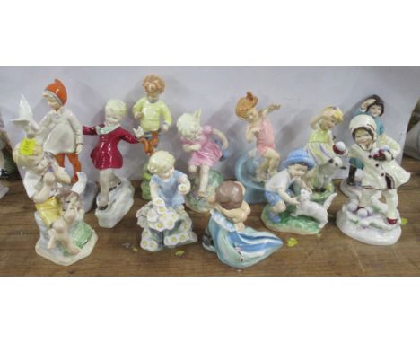 Twelve Royal Worcester Months of the Year figures