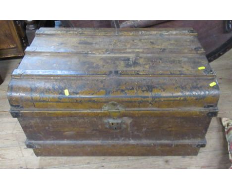 A tin trunk