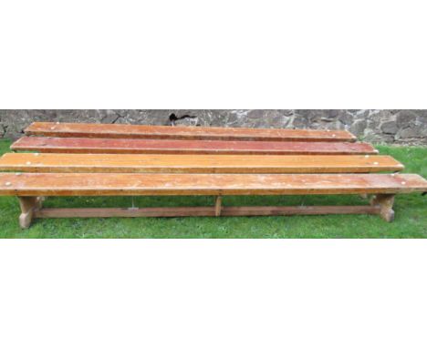 Four vintage school benches