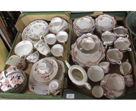 Two boxes of assorted tea ware, to include Royal Worcester