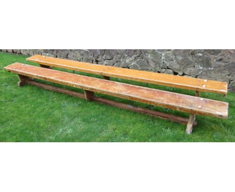 Two vintage school benches