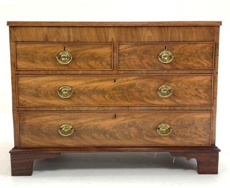  19th century mahogany chest fitted with two short and two long drawers, raised on bracket feet, W99cm, H74cm, D50cm Conditio