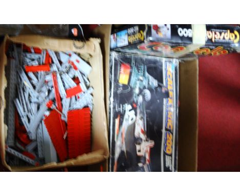 A boxed Capsela model set together with various boxed Scalextric 200 set etc