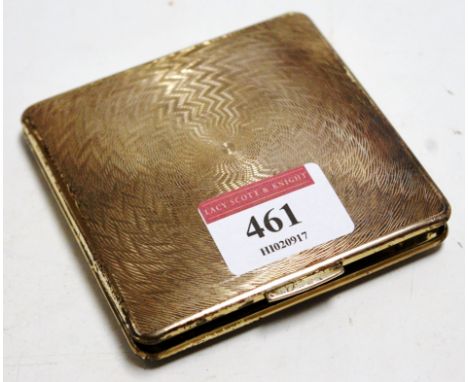 A ladies silver engine turned powder compact, maker Kigu Ltd, London 1950