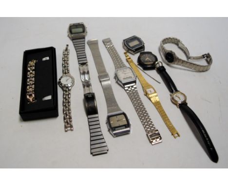 A gents Casio Illuminator steel cased wristwatch; together with various other ladies and gents wristwatches 