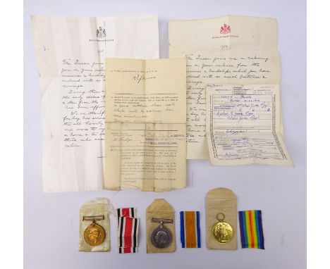 WWI Victory medal, awarded to '260077 PTE. W. Elvidge. W. York. R.', British War style medal similarly named and a special co