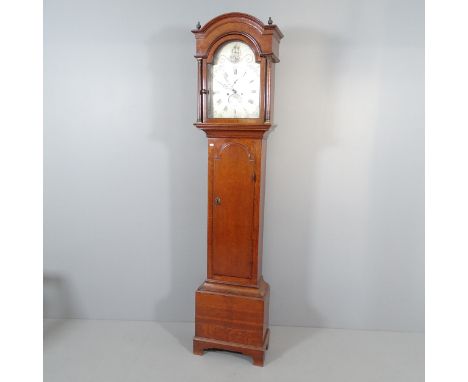 JOHN HOWLETT OF BATH - a 19th century oak cased eight day longcase clock, with 12" arch top dial with one subsidiary dial, tw