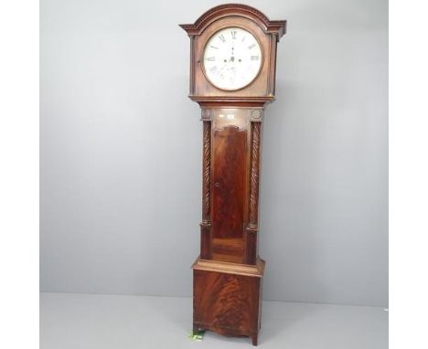 John Petrie of New Deer, an 19th century mahogany cased eight day longcase clock, with circular dial with two subsidiary dial