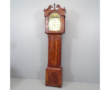 JAMES PIRIE OF CULLEN, a 19th century Scottish mahogany cased eight day longcase clock, with 12" arch top painted enamel dial