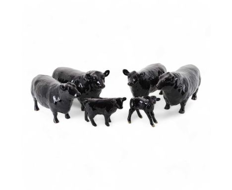 BESWICK, SIX CATTLE FIGURES, comprising numbers 1562 x 2, 1563 x 2, 1827A and 1406Athe largest 11cm highQty: 6