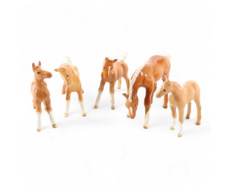 BESWICK, FIVE FOAL FIGURES, comprising numbers 946, 815, 763, 996 and 1817the largest 7.5cm highQty: 5