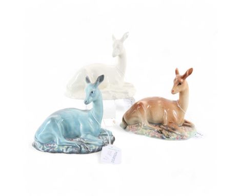 BESWICK, THREE DEER FIGURES, each number 721the largest 13cm wideQty: 3